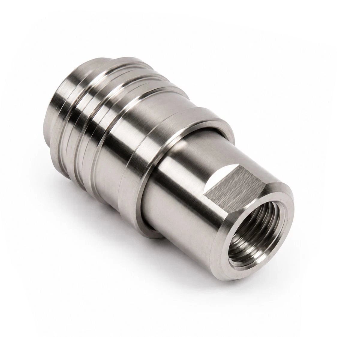 Connector 1/4″ F Coupler, Self-Locking — Stainless Steel 304 — GKF-SPR-0115