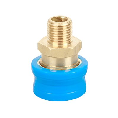 Connector 1/4″ M → 1/4″ Coupler — Brass + Rubber — GKF-SPR-0120