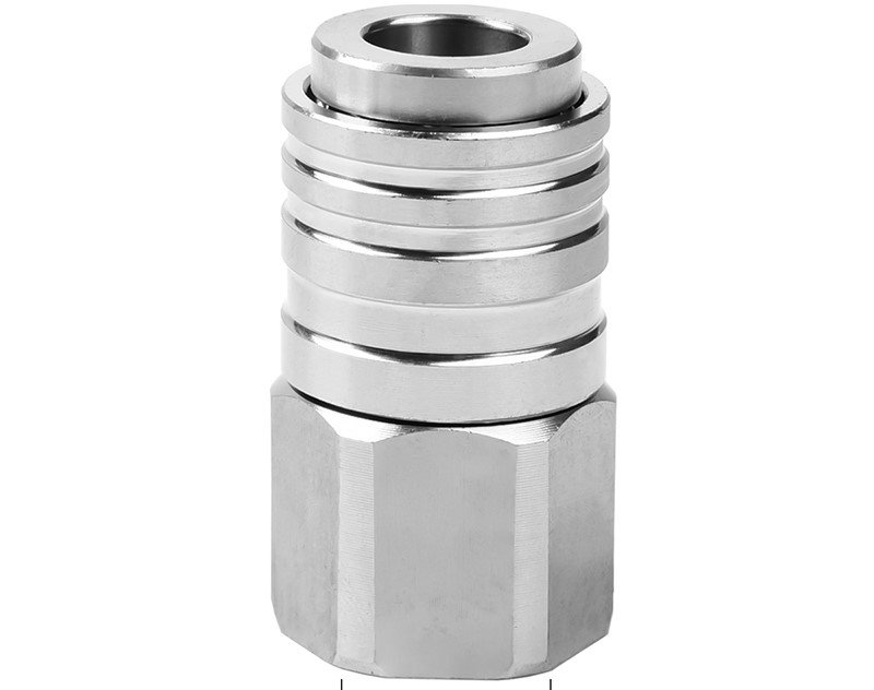 Connector 3/8″ F Coupler, Self-Locking — Stainless Steel 304 — GKF-SPR-0124