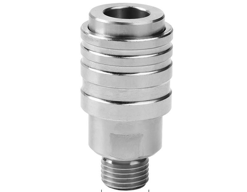 Connector 3/8″ M Coupler, Self-Locking — Stainless Steel 304 — GKF-SPR-0128
