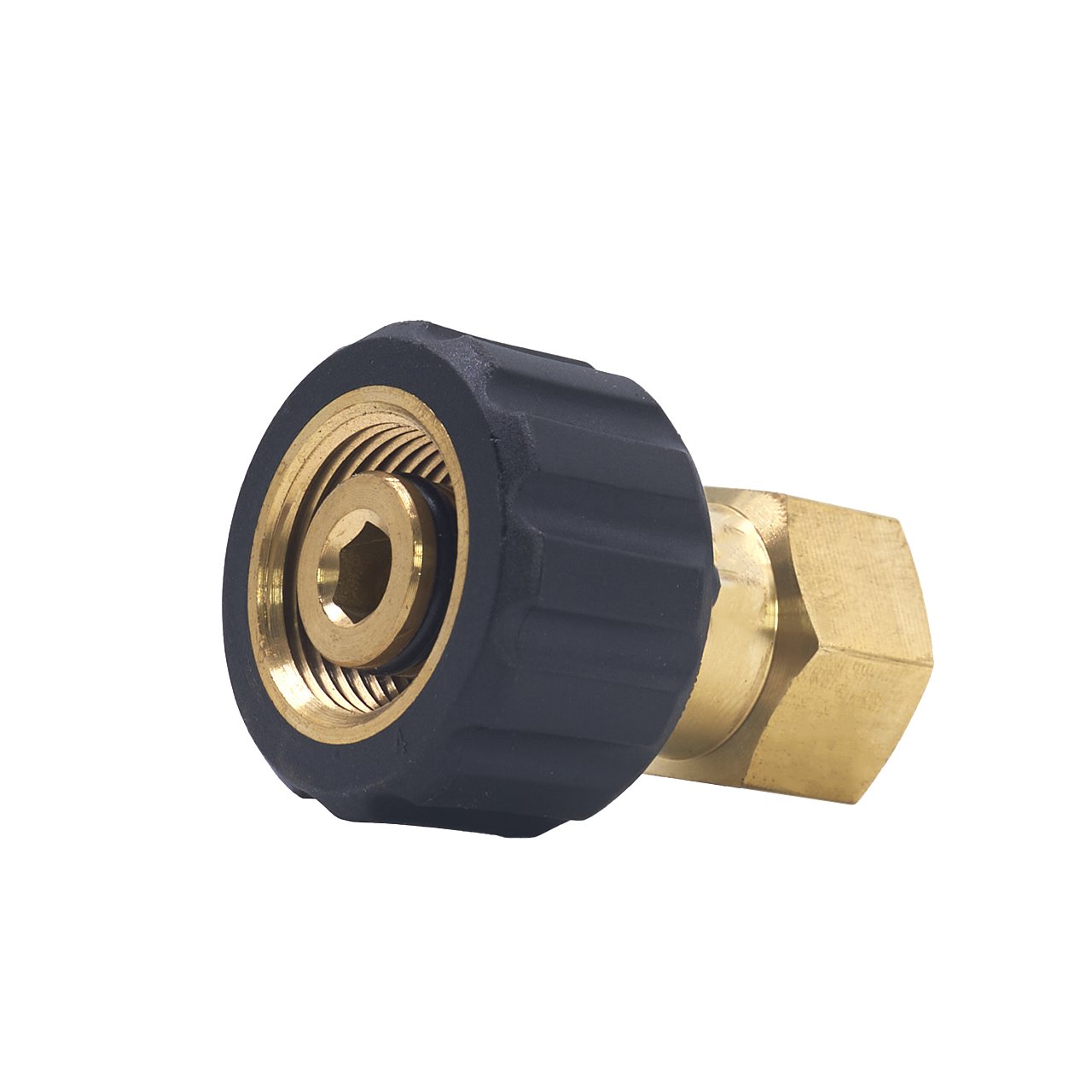 Connector M22/14 F → 3/8″ F — Brass + Rubber — GKF-SPR-0131