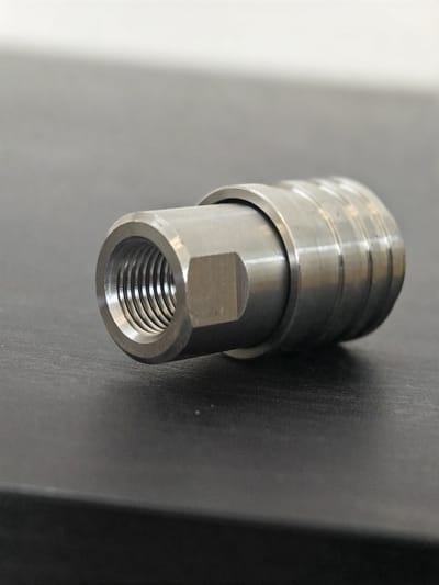 Connector 1/4″ F Coupler, Self-Locking — Stainless Steel 304 — GKF-SPR-0115, view 3 of 5