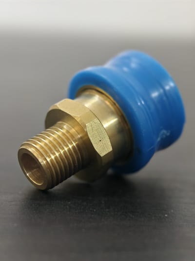 Connector 1/4″ M → 1/4″ Coupler — Brass + Rubber — GKF-SPR-0120, view 2 of 5