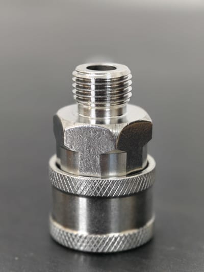 Connector 1/4″ M → 1/4″ Coupler — Stainless Steel 201 — GKF-SPR-0121, view 3 of 4