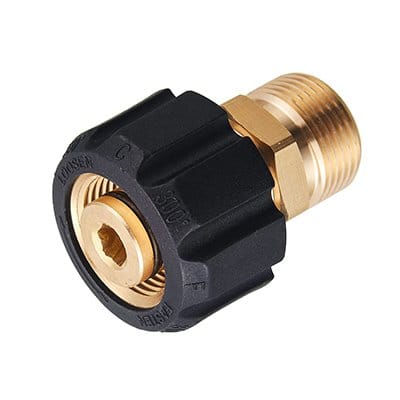 Connector M22/14 F → 3/8″ M — Brass + Rubber — GKF-SPR-0132
