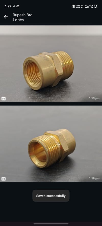 Connector M22/14 M → 1/4″ F — Brass — GKF-SPR-0144, view 2 of 2